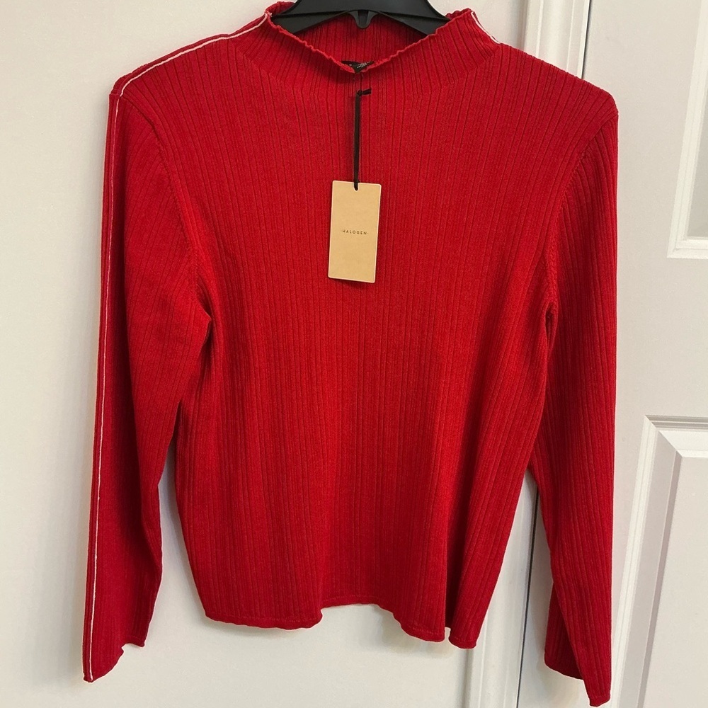 Halogen Vibrant Red Ribbed Top - Picture 2 of 5